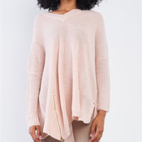 SOFIA Soft Pink Oversized Sweater-Sweater-Moda Me Couture