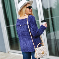 Blue Chenille Sweater