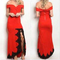 Red Formal Gown Dress-Dress-Moda Me Couture
