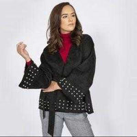 Anna Faux Suede Wrap Jacket-Jackets & Coats-Moda Me Couture