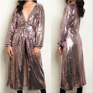 Shop Plus Size Look At Me Sequin Duster in Pink