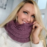Knitted Infinity Scarf Purple-Accessories-Moda Me Couture