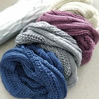 Knitted Infinity Scarf Gray-Accessories-Moda Me Couture