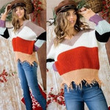 REBECCA Distressed Sweater-Sweater-Moda Me Couture
