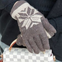 Warm Winter Mittens Gloves Brown-Accessories-Moda Me Couture