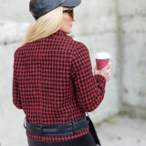Checker Moto Jacket-Jackets & Coats-Moda Me Couture