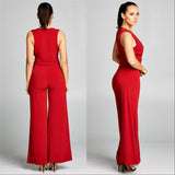 STELLA Red Jumpsuit-Pants-Moda Me Couture